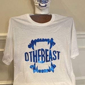 White and Blue logo t-shirts